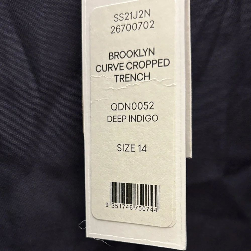 Elegant Navy Blue Trench Coat - Picture 3 of 5